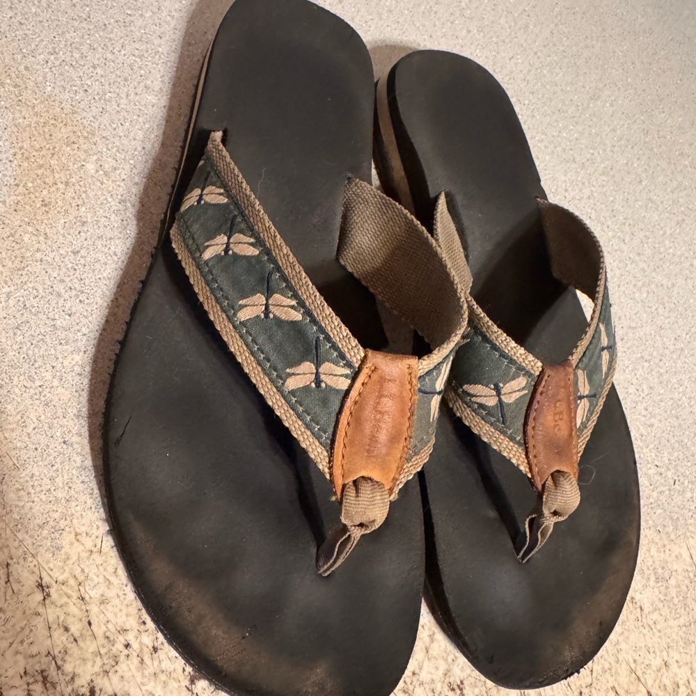 L.L. Bean Black and Brown Sandals